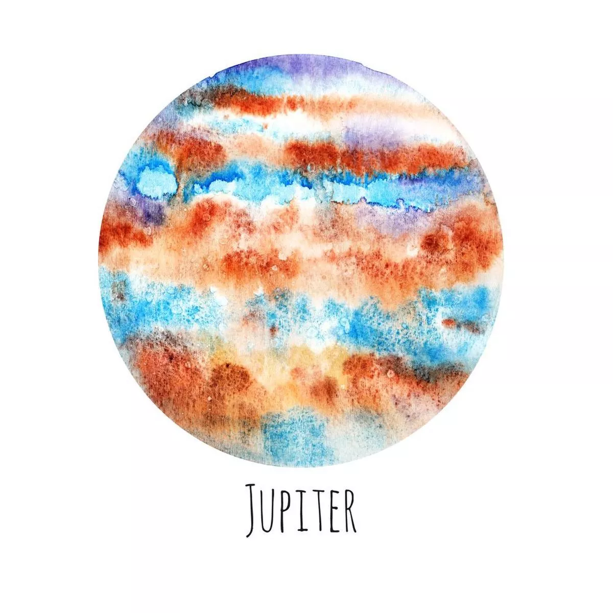 watercolor-planets-jupiter-fabric-panel Watercolor Planets Jupiter Fabric Panel