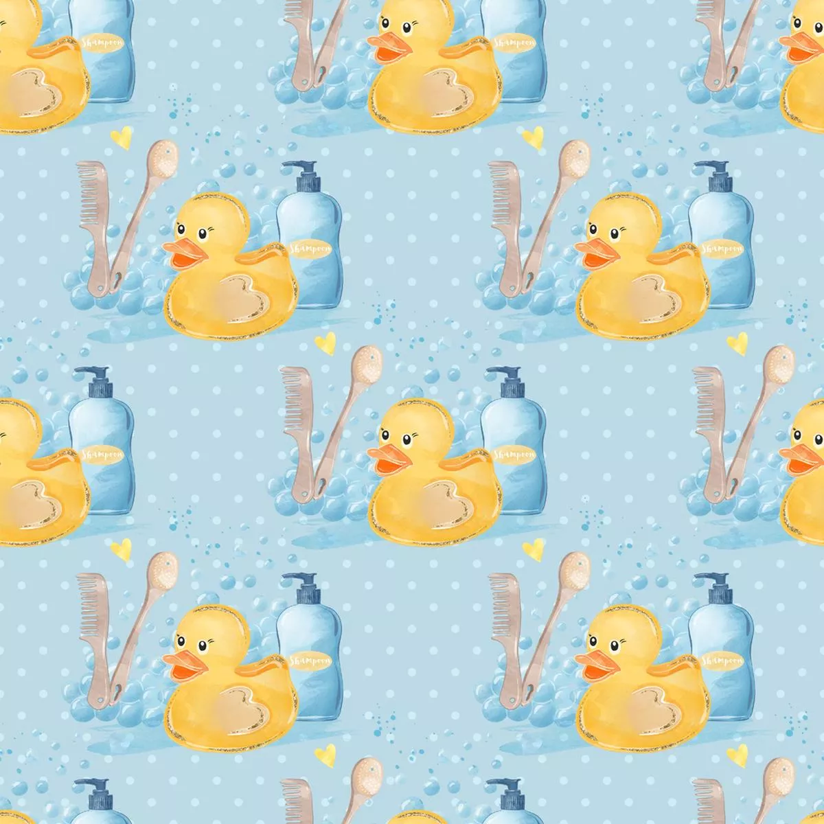 watercolor-rubber-ducks-1-fabric-blue Watercolor Rubber Ducks #1 Fabric – Blue