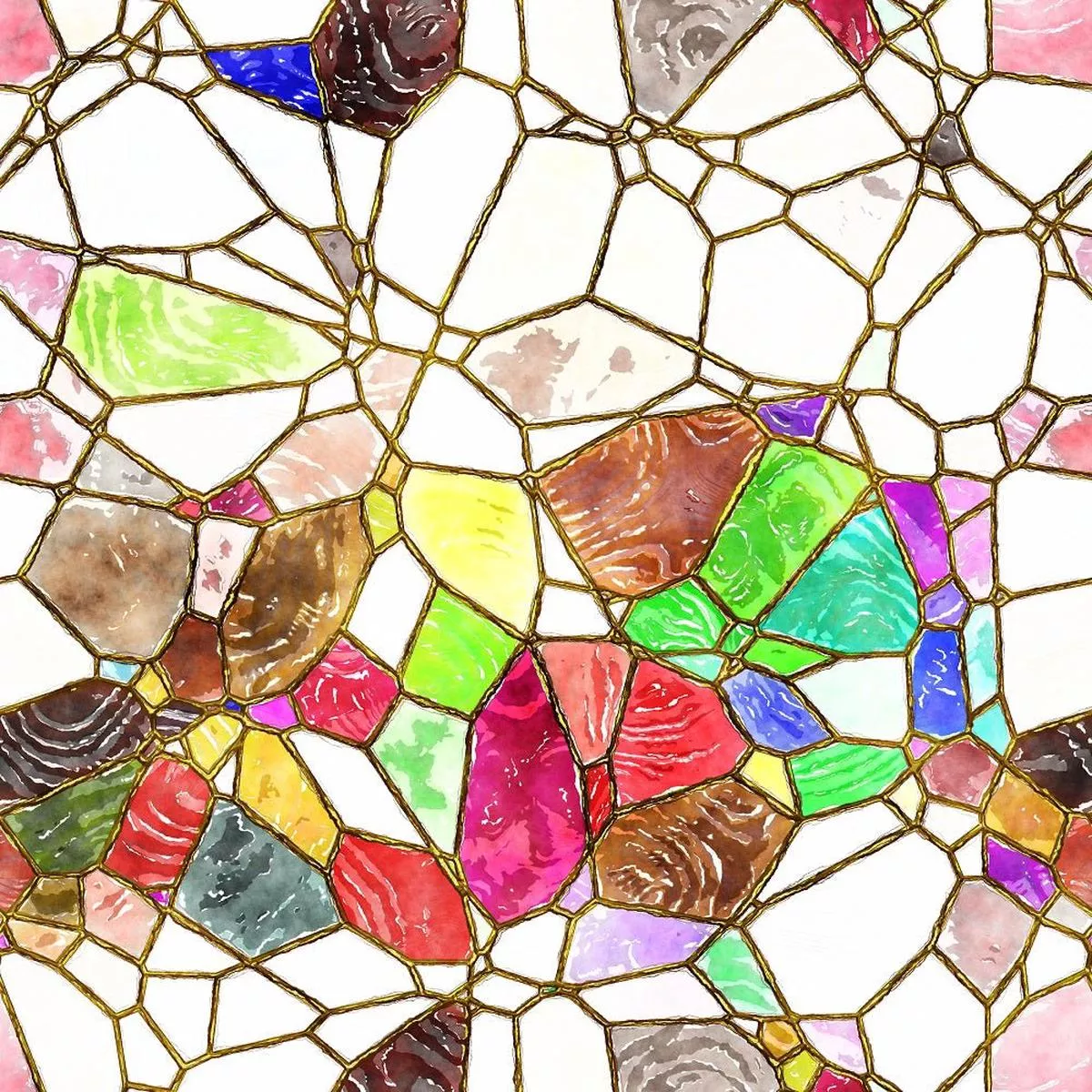 watercolor-stained-glass-9-fabric Watercolor Stained Glass #9 Fabric