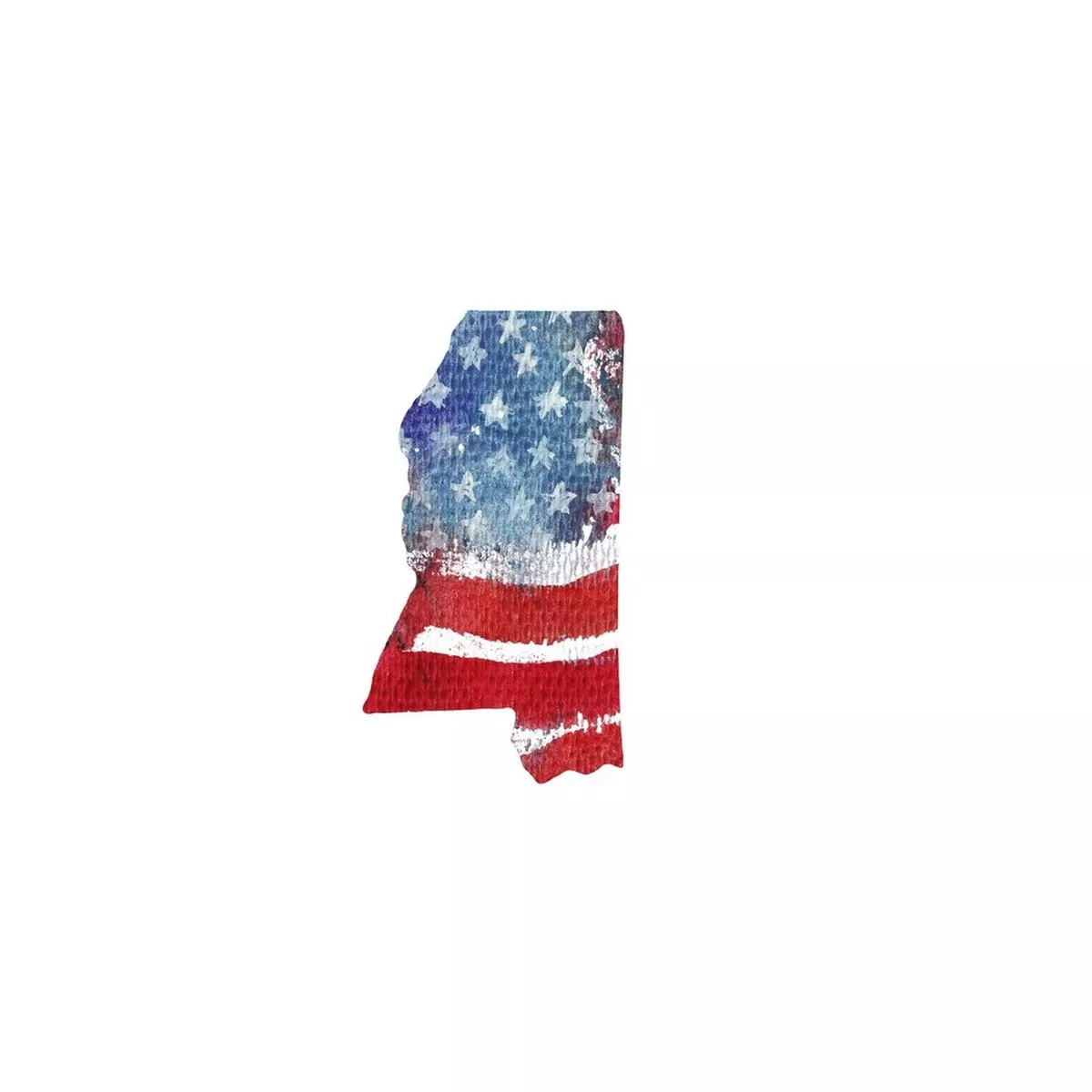 Watercolor Textured Flag Fabric Panel – Mississippi