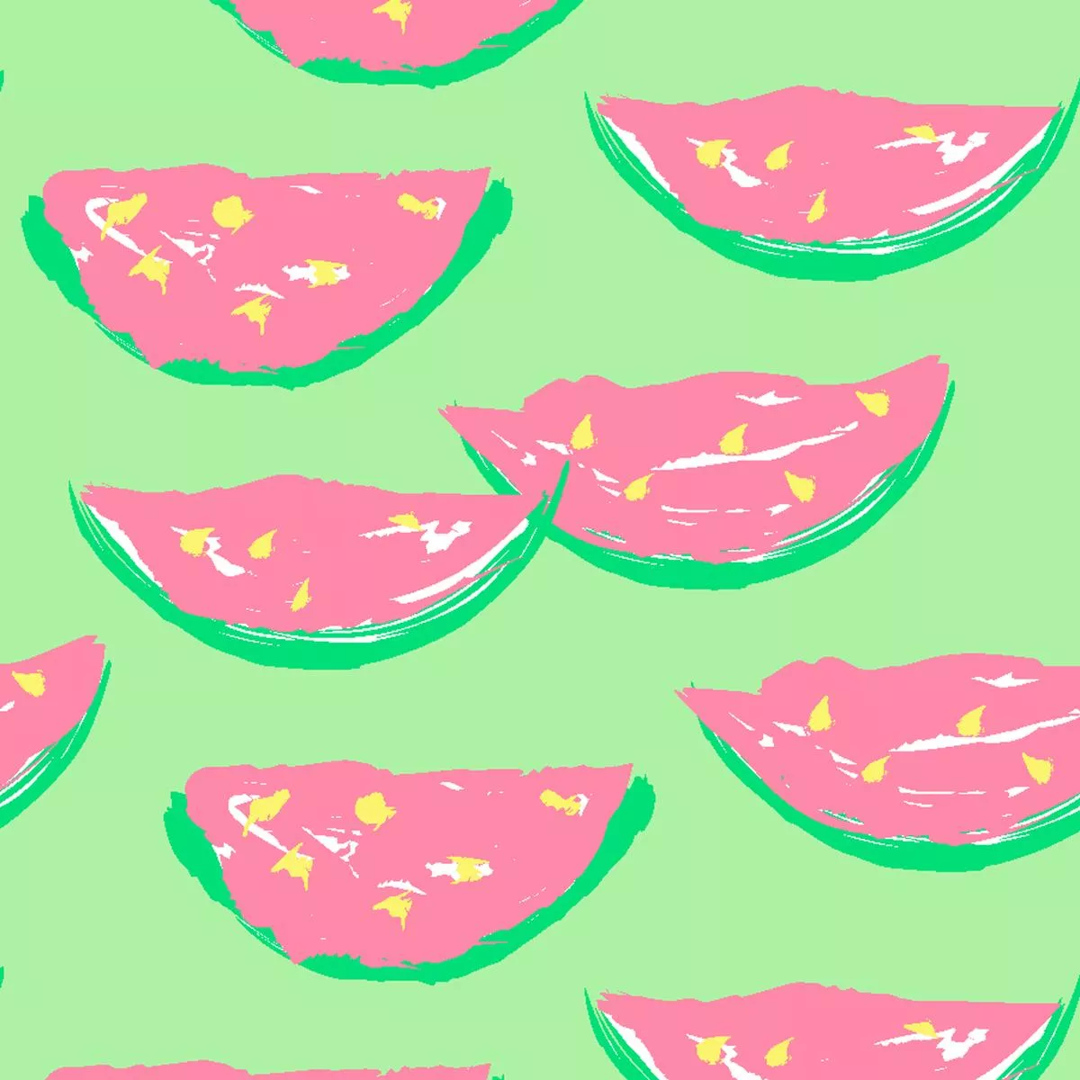 watermelon-slices-on-light-green-pink-fabric Watermelon Slices on Light Green & Pink Fabric