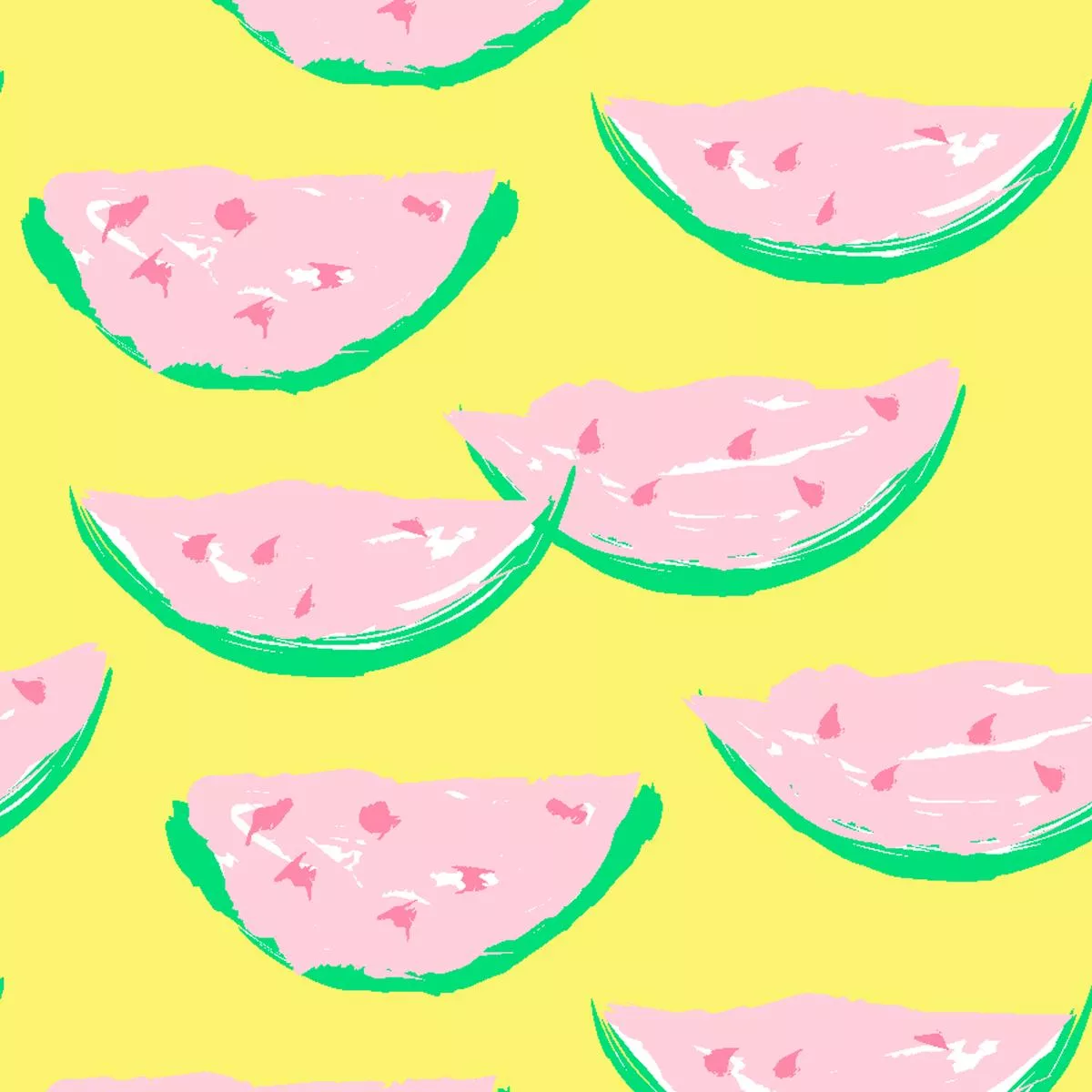 watermelon-slices-on-yellow-light-pink-fabric Watermelon Slices on Yellow & Light Pink Fabric