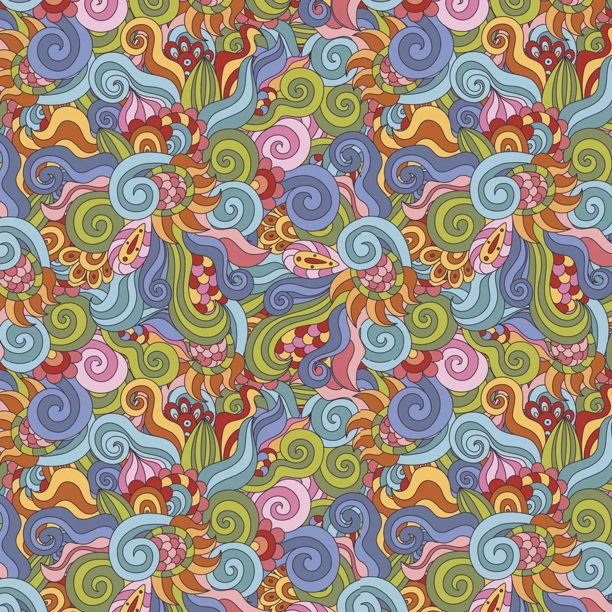 Wavy Abstract Fabric – Multi