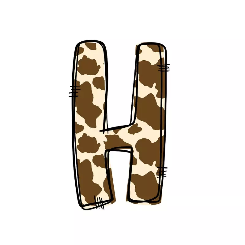 western-cowboy-h-cow-print-fabric-panel Western Cowboy ”H” Cow Print Fabric Panel