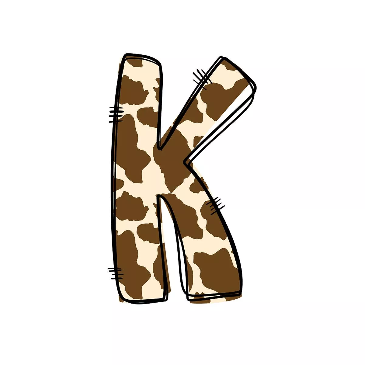western-cowboy-k-cow-print-fabric-panel Western Cowboy ”K” Cow Print Fabric Panel