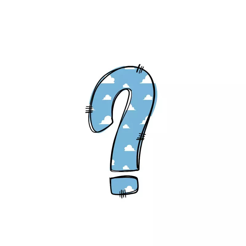 Western Cowboy Question Mark Clouds Fabric Panel