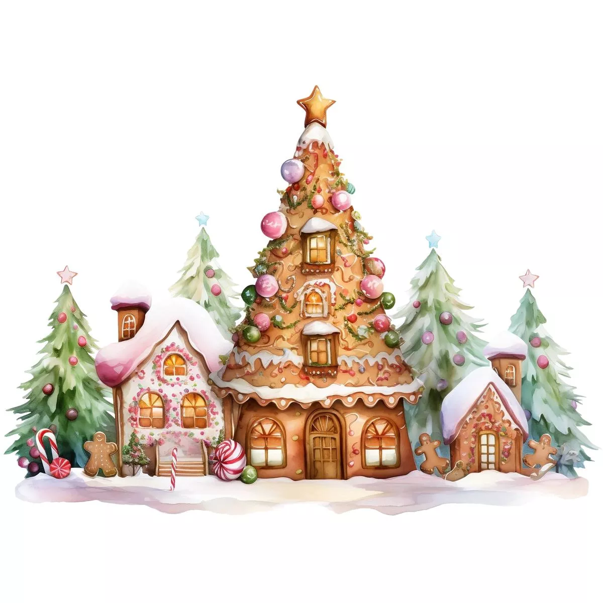 Whimsical Christmas Tree #2 Fabric Panel