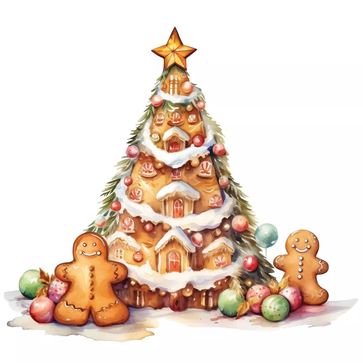 whimsical-christmas-tree-5-fabric-panel Whimsical Christmas Tree #5 Fabric Panel