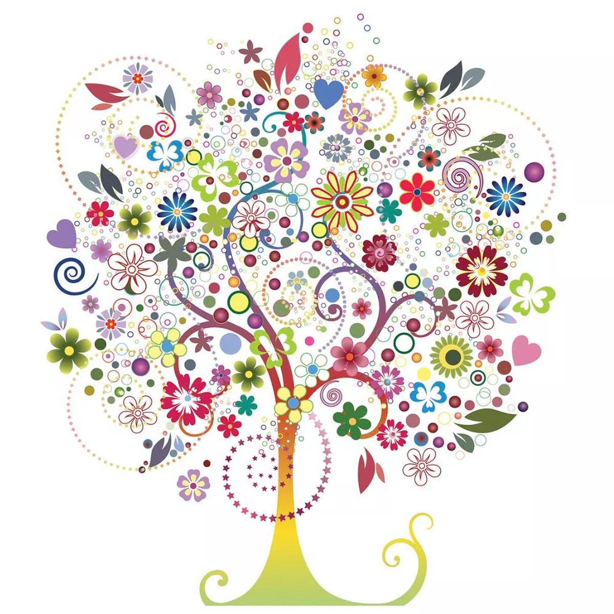 whimsical-curlicue-tree-fabric-panel Whimsical Curlicue Tree Fabric Panel