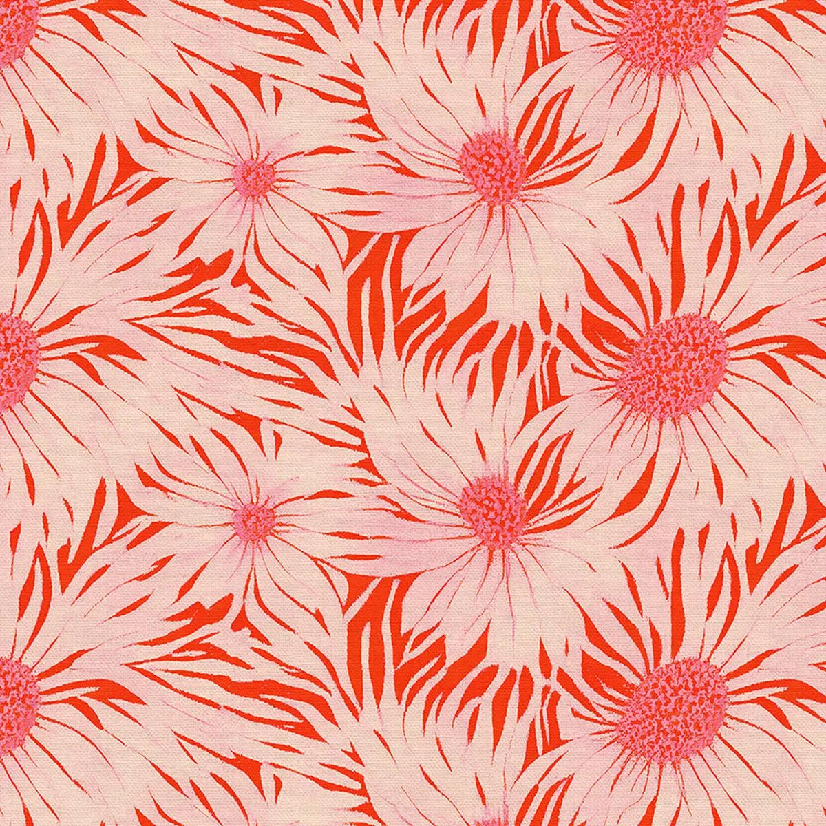 whimsical-petals-cream-on-red-cotton-wide Whimsical Petals – Cream on Red – Cotton Wide