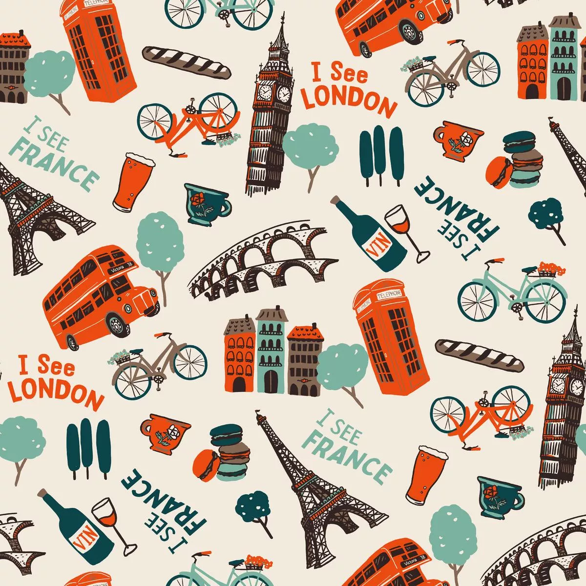 whiskey-ginger-i-see-london-red-fabric Whiskey Ginger I See London Red Fabric