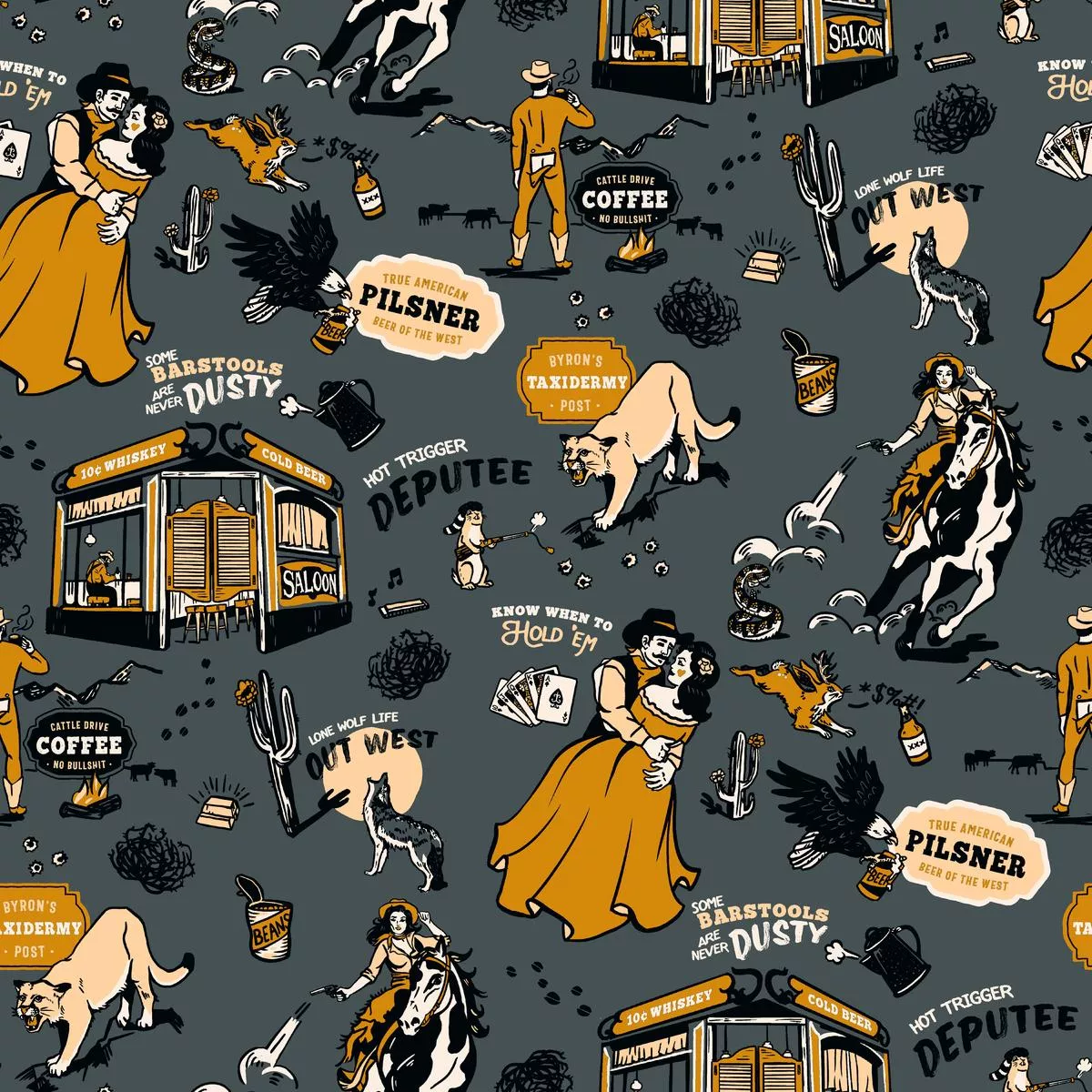 whiskey-ginger-lone-wolf-gray-fabric Whiskey Ginger Lone Wolf Gray Fabric