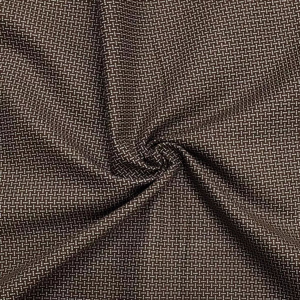 White Dots on Brown Cotton Fabric