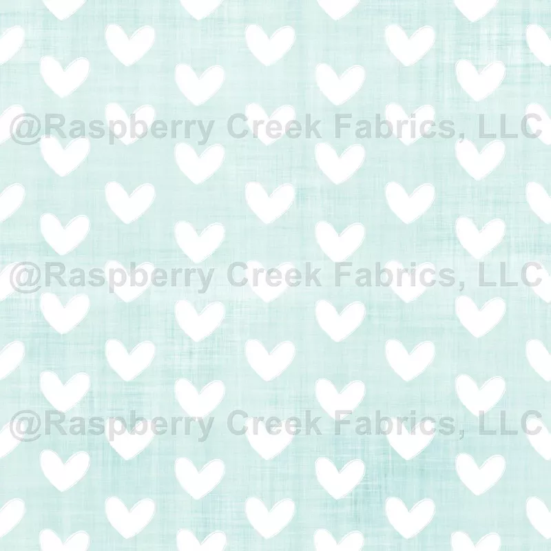 white-hearts-on-pale-green-linen-small White Hearts on Pale Green Linen – small