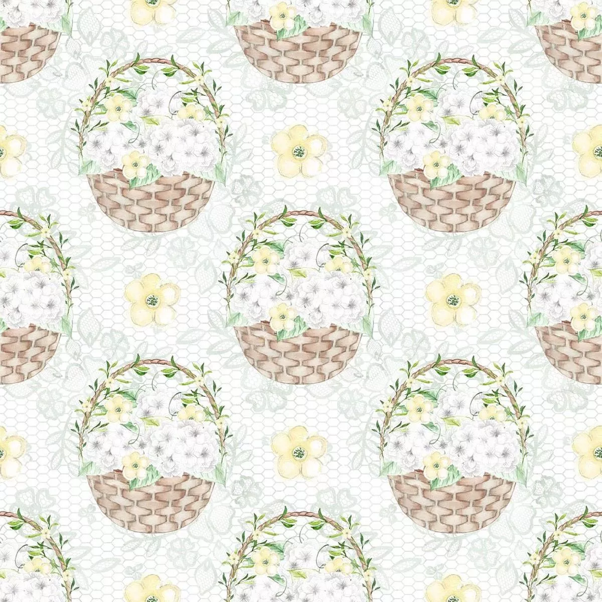 white-hydrangeas-baskets-fabric-white White Hydrangeas Baskets Fabric – White