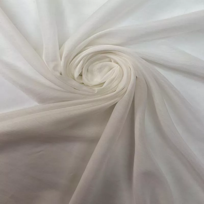 White Silk Viscose Fabric