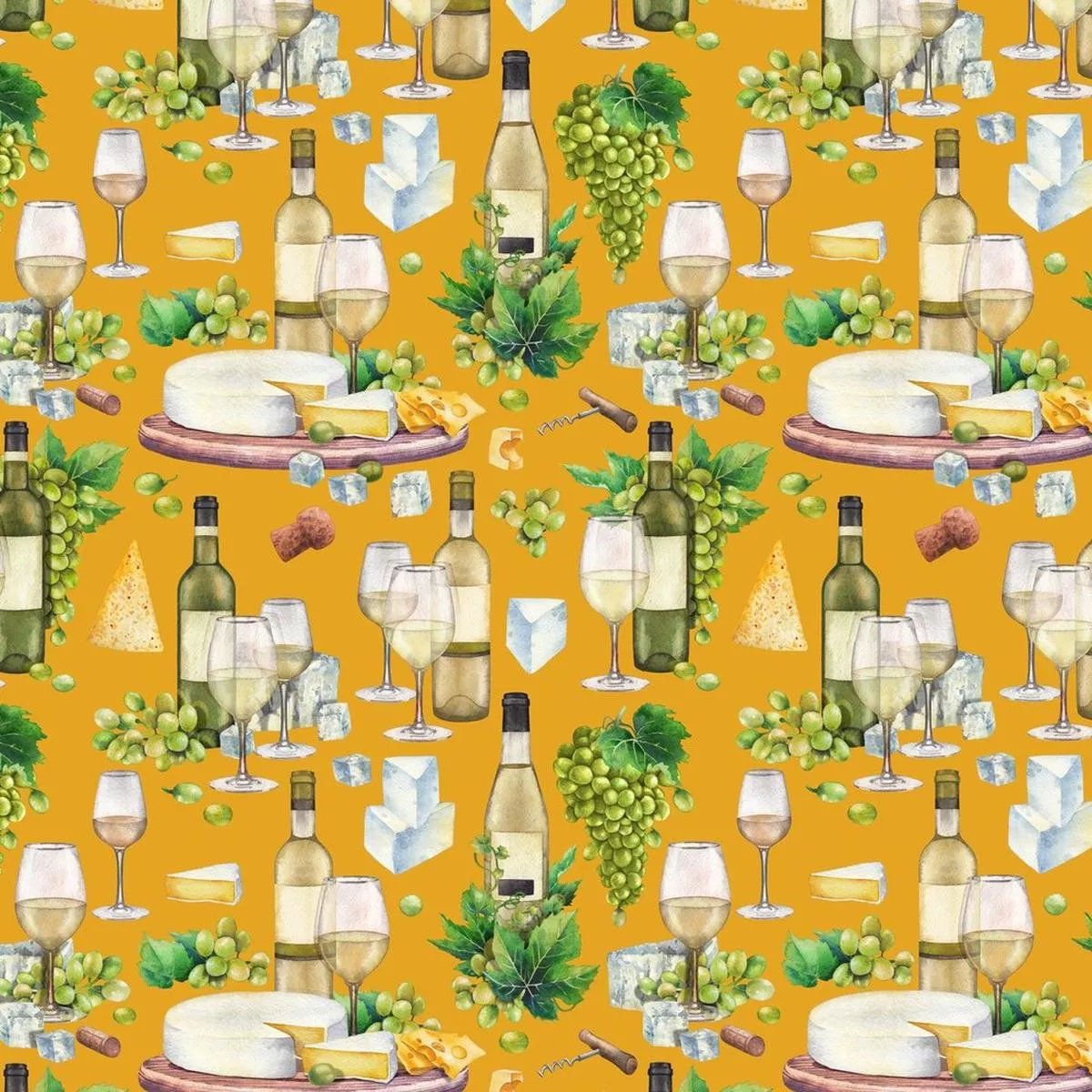 white-wine-with-cheese-tray-fabric-yellow White Wine With Cheese Tray Fabric – Yellow