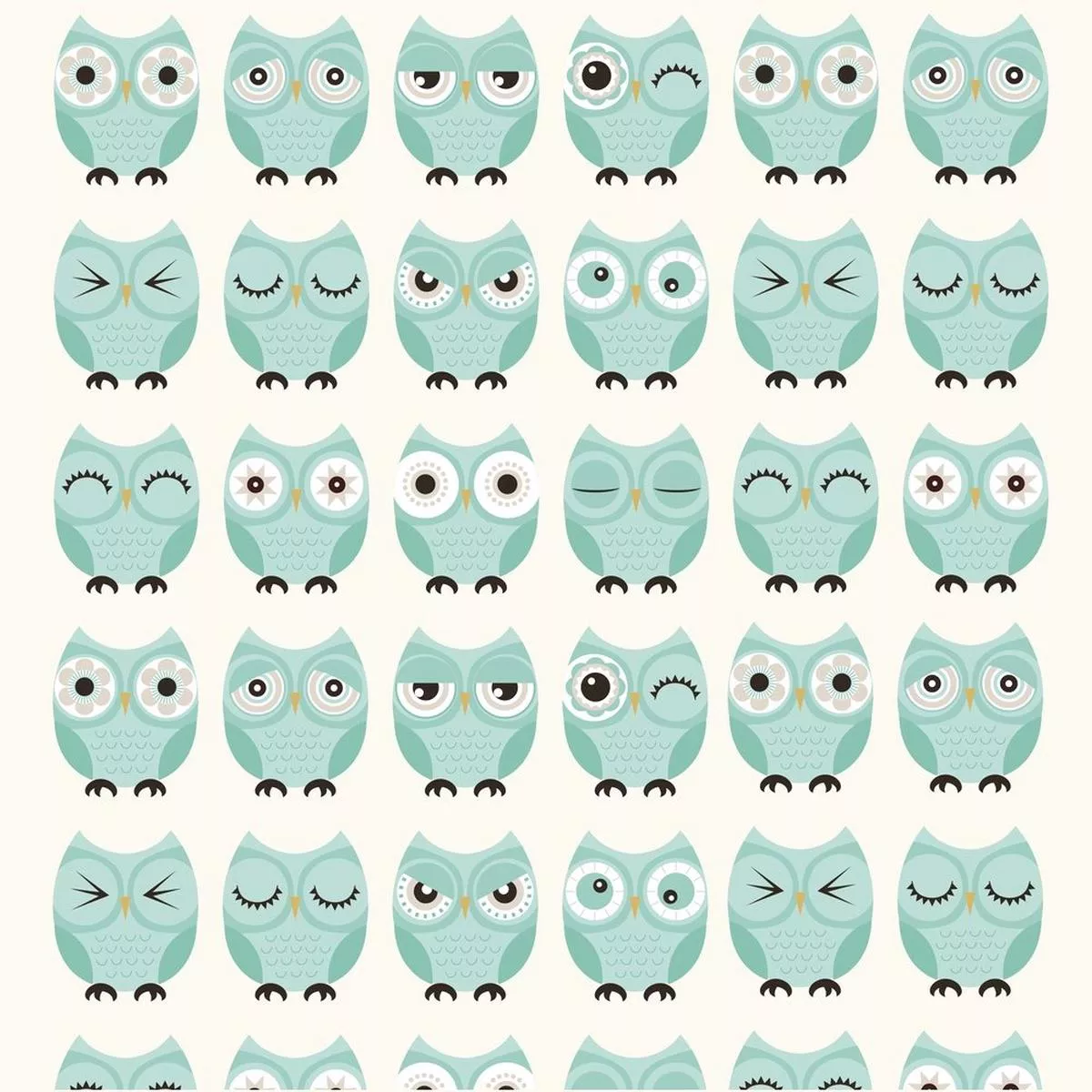 Whoo Are You Fabric – Aqua