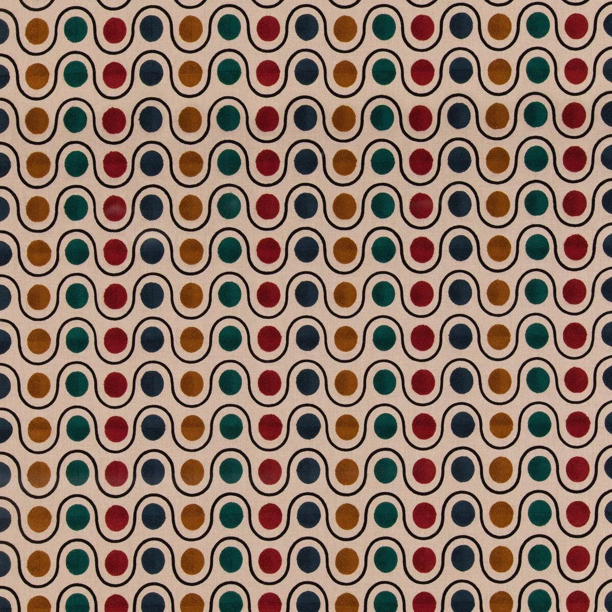 Wicket Teal Red Fabric