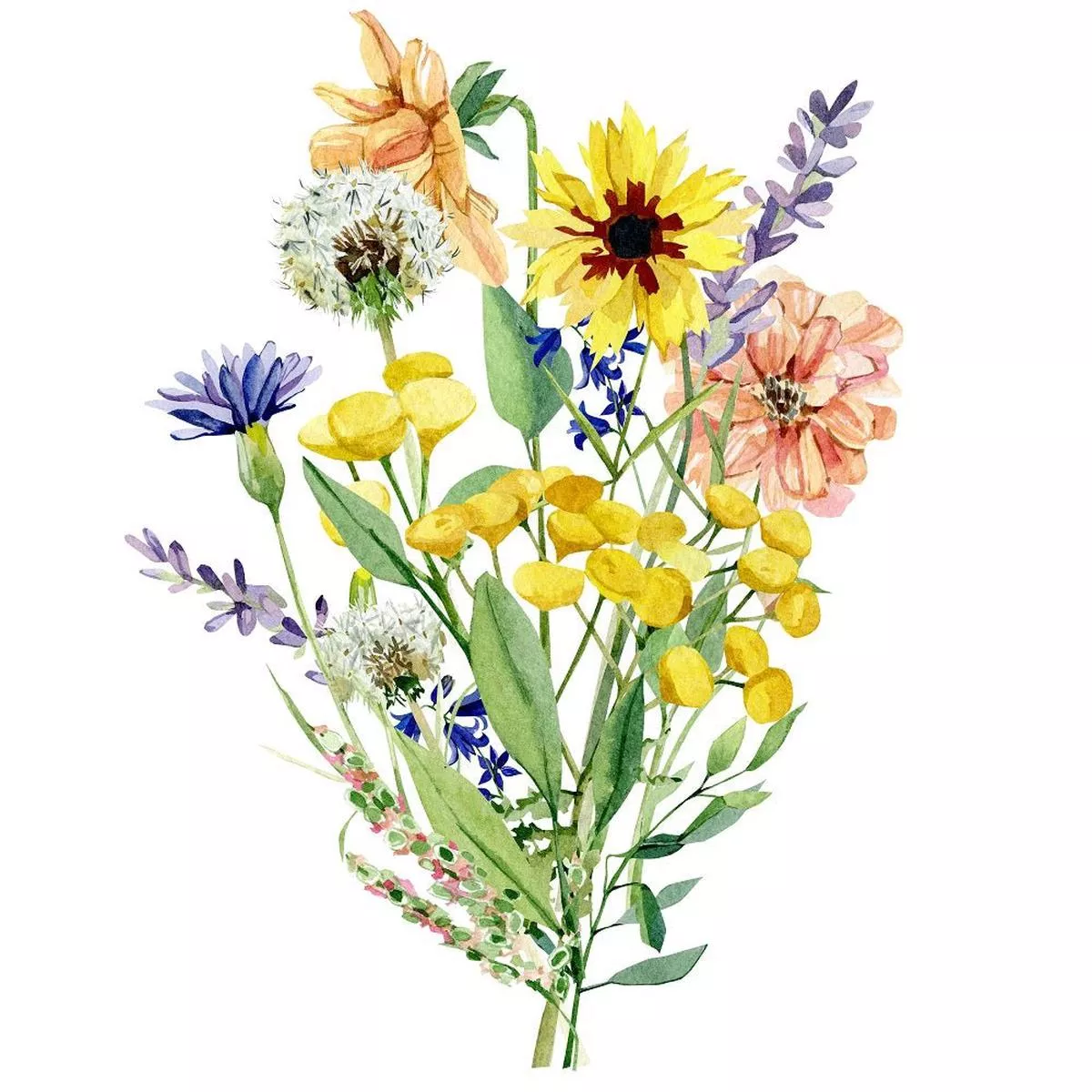 wild-flower-bouquet-1-fabric-panel Wild Flower Bouquet #1 Fabric Panel