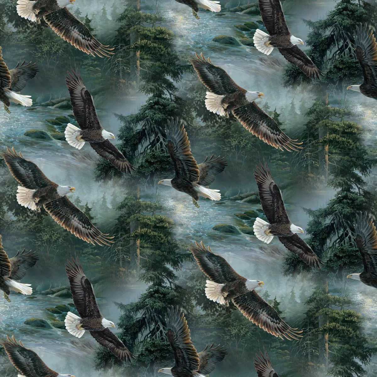 wild-wings-all-he-surveys-eagles-scenic-fabric Wild Wings All He Surveys Eagles Scenic Fabric