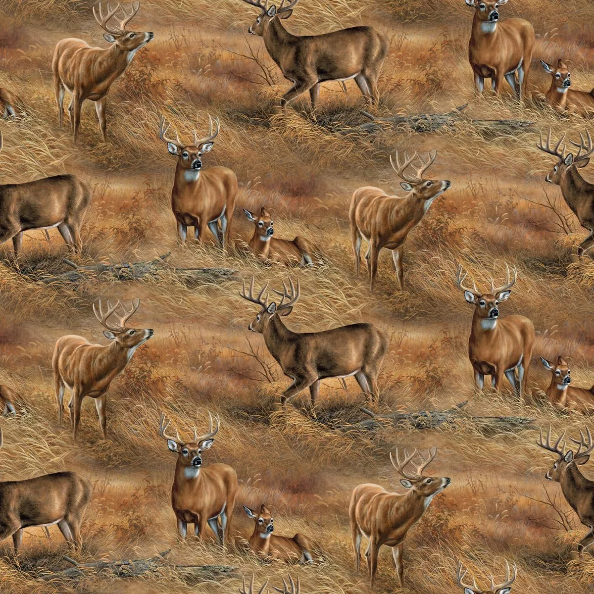 Wild Wings Eastern Edge Deer Scenic Fabric