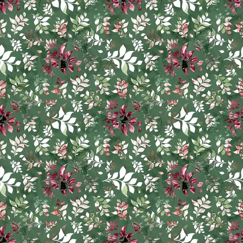 wildflower-leaves-fabric-green Wildflower Leaves Fabric – Green