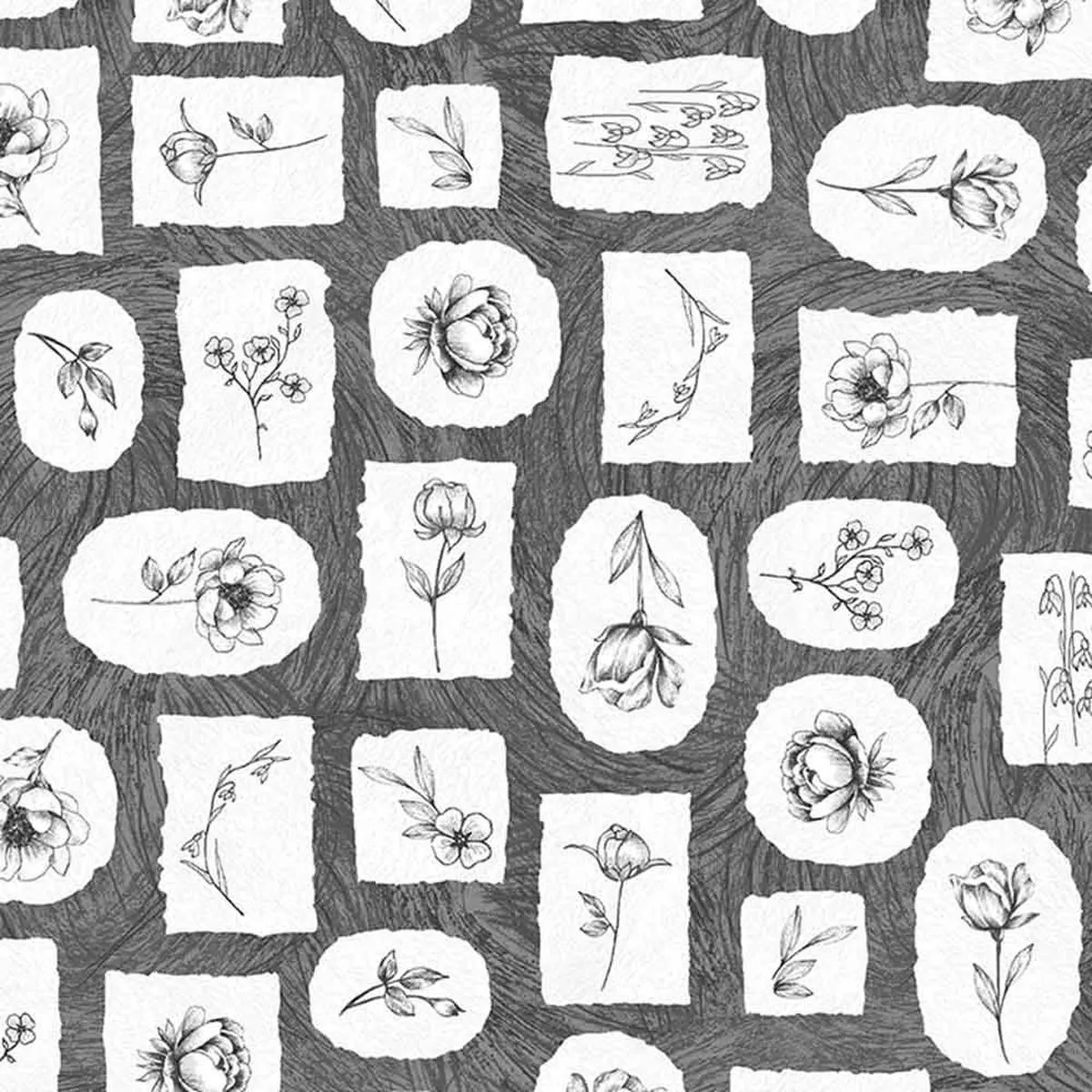 Windham Fabrics – Idylwilde By Whistler Studios – Scrapbook – Graphite – Yardage