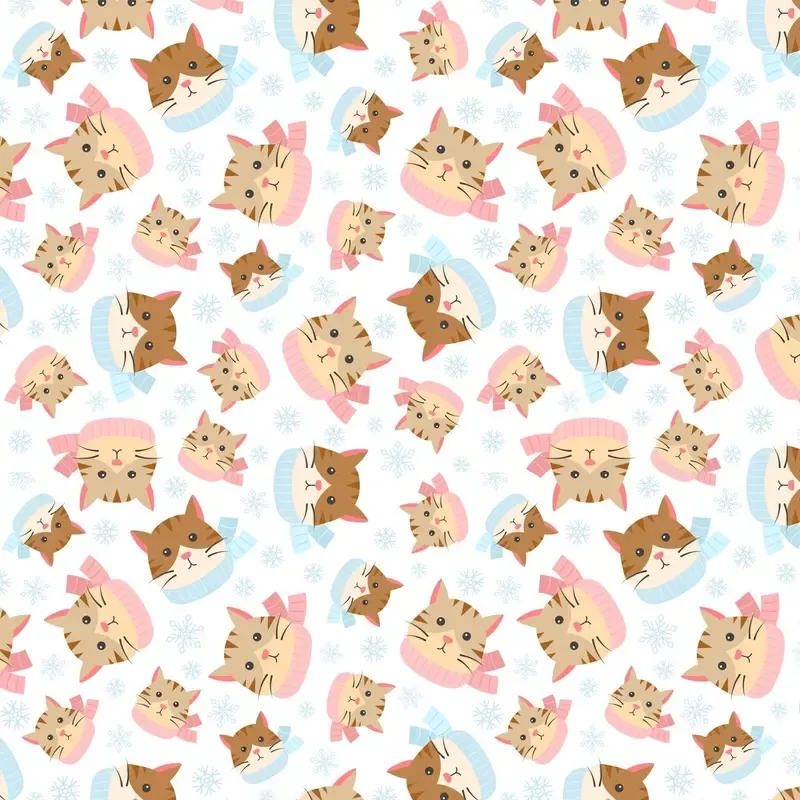Winter Cats Fabric – Multi