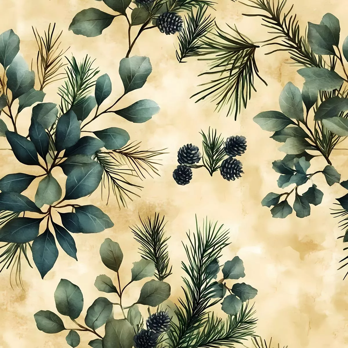 Winter Greenery Pattern 5 Quilting Cotton Fabric