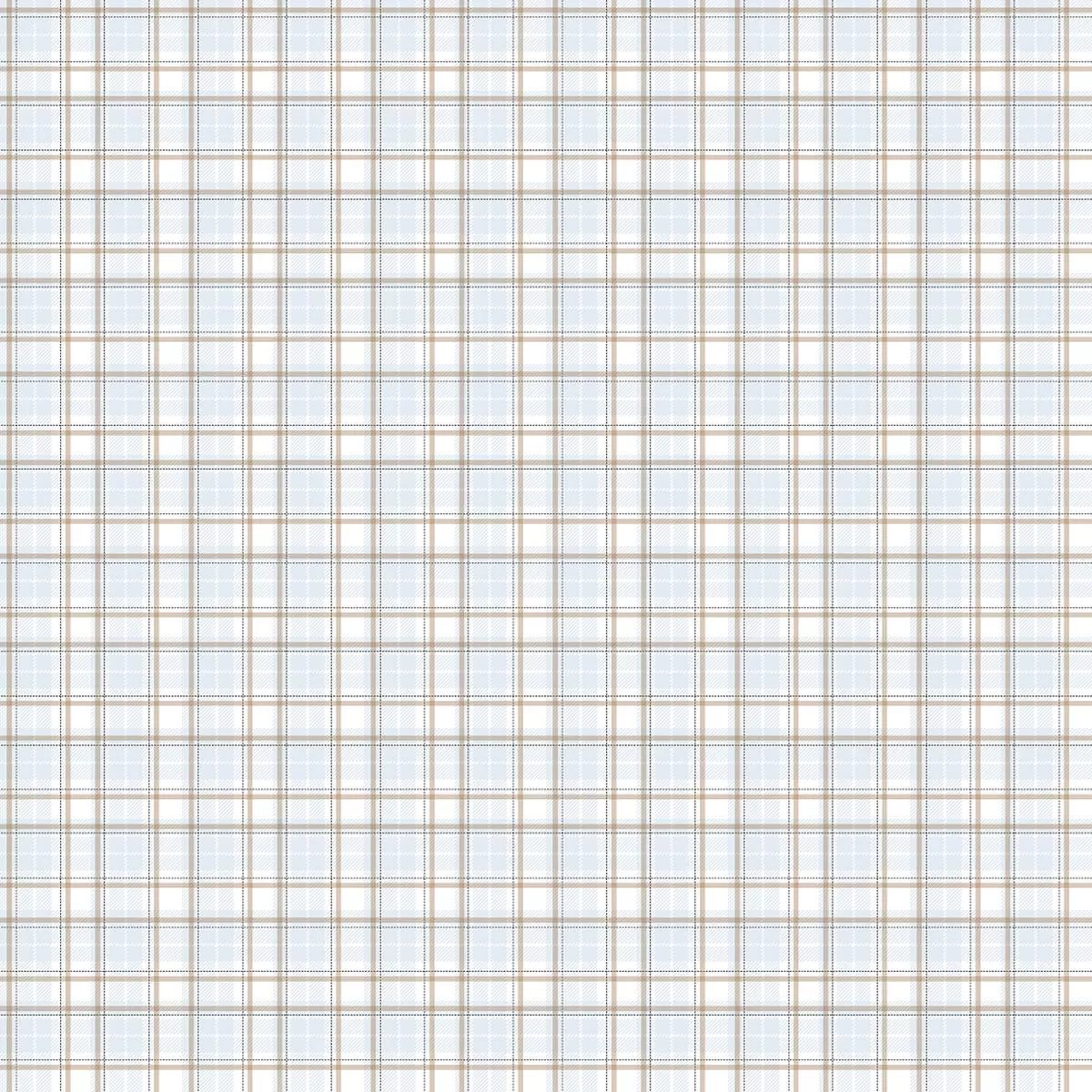 Winter Themed Plaid Fabric – White