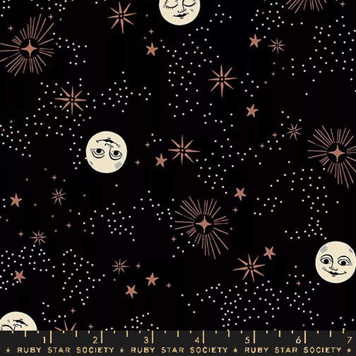 Wise Moons in Black Good Spirits by Ruby Star Society (14 yard)