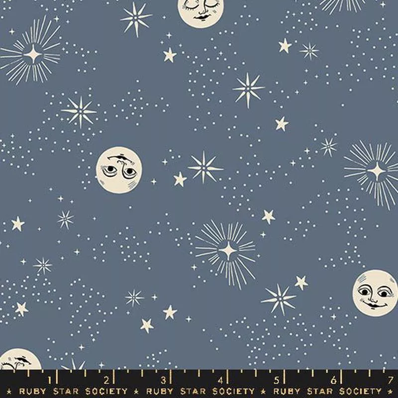 Wise Moons in Grey // Good Spirits by Ruby Star Society (1/4 yard)
