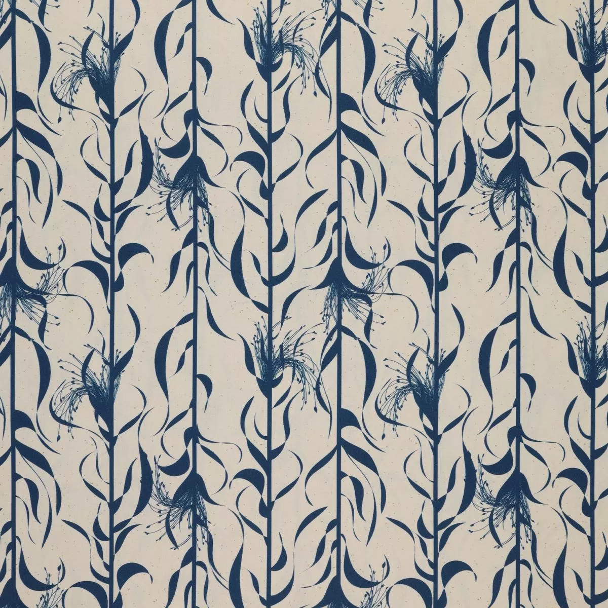 Wishflower Fabric Collection – Broomcorn Blue/Natural