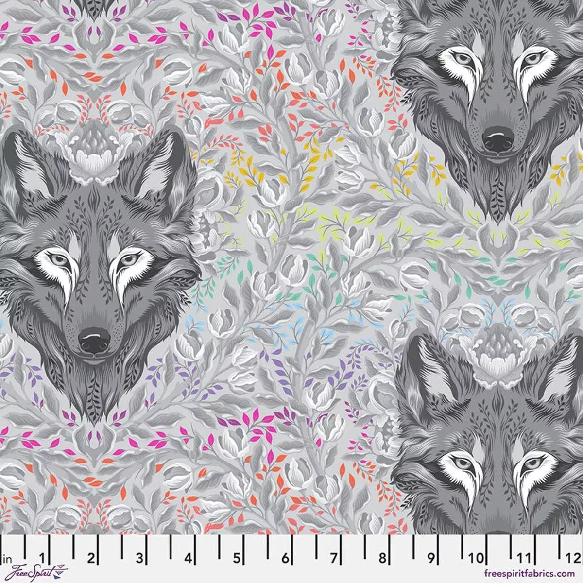 Wolf of Pink St Fog by Tula Pink