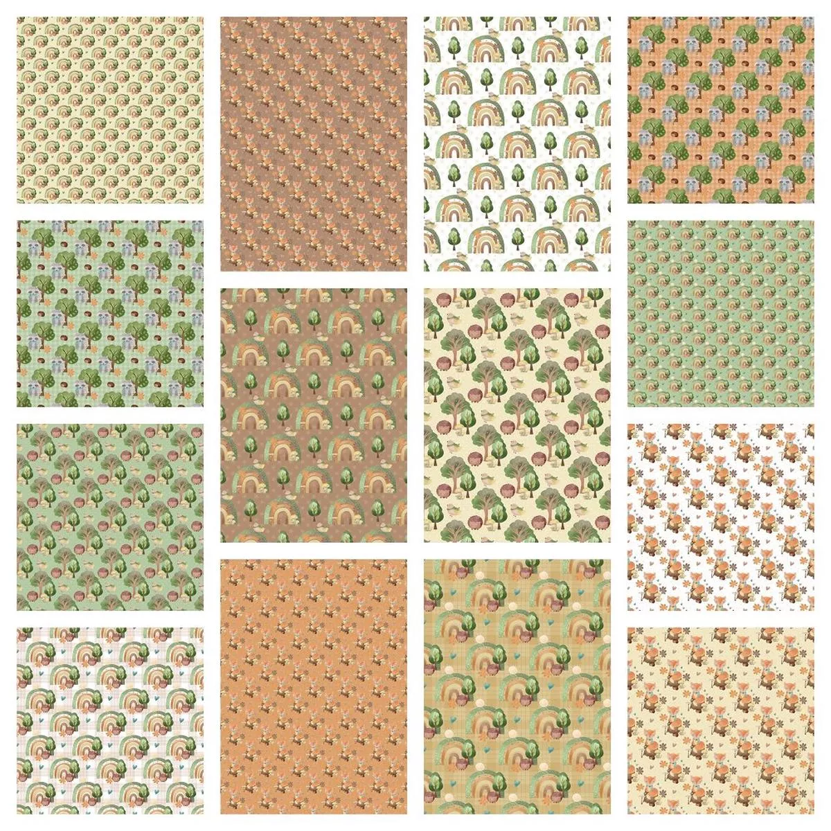 woodland-animals-fat-eighth-bundle-14-pieces Woodland Animals Fat Eighth Bundle – 14 Pieces