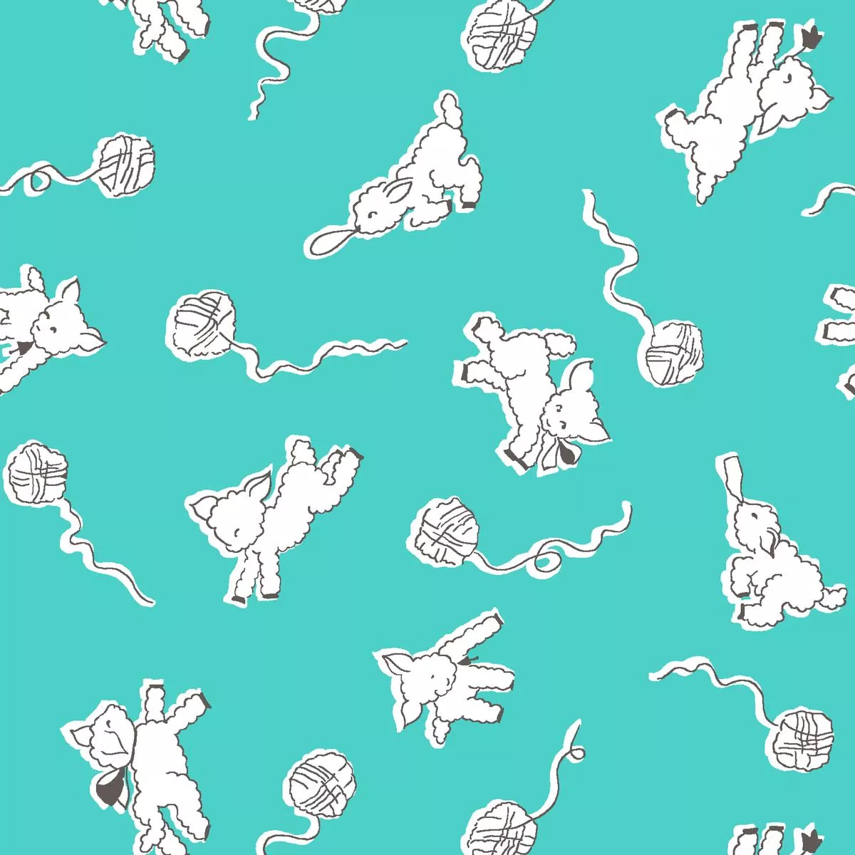 woolly-playtime-teal-lamb-fabric Woolly Playtime – Teal Lamb Fabric