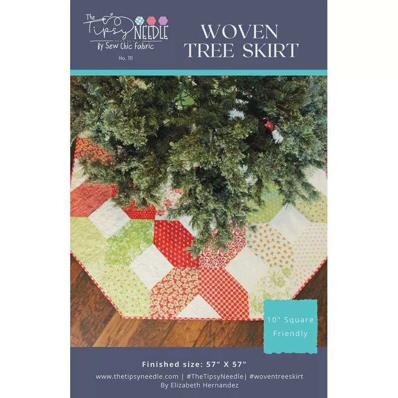 woven-tree-skirt-quilt-pattern-by-tipsy-needle-ttn-111 Woven Tree Skirt Quilt Pattern by Tipsy Needle TTN-111