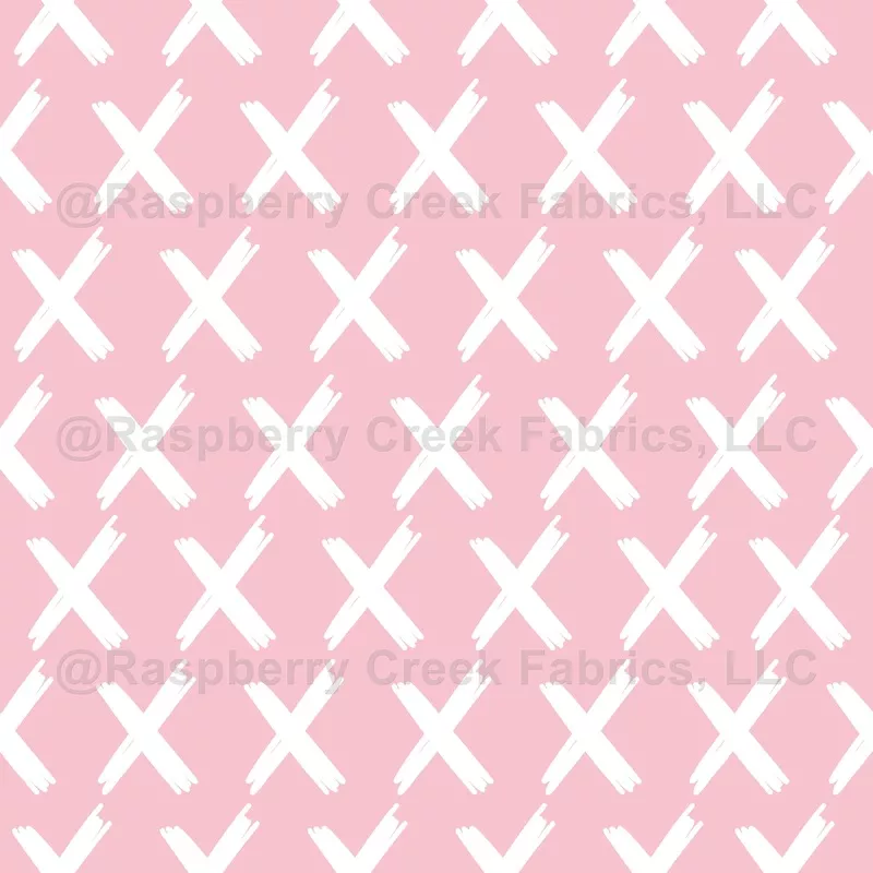 X’s Allover – White on Pink
