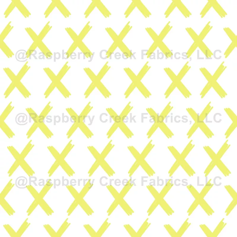 X’s Allover – Yellow on White – large