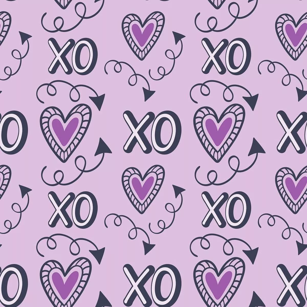 xoxo-hearts-pattern-12-fabric-purple XOXO Hearts Pattern #12 Fabric – Purple