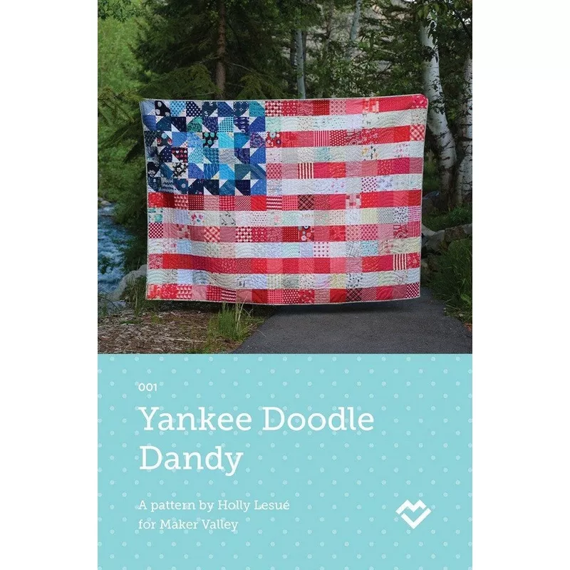 yankee-doodle-dandy-quilt-kit-including-pattern-by-maker-valley-all-fabric-quilt Yankee Doodle Dandy Quilt Kit, Including pattern by Maker Valley and all fabric for quilt top and binding 58.5″ x 81″ finished