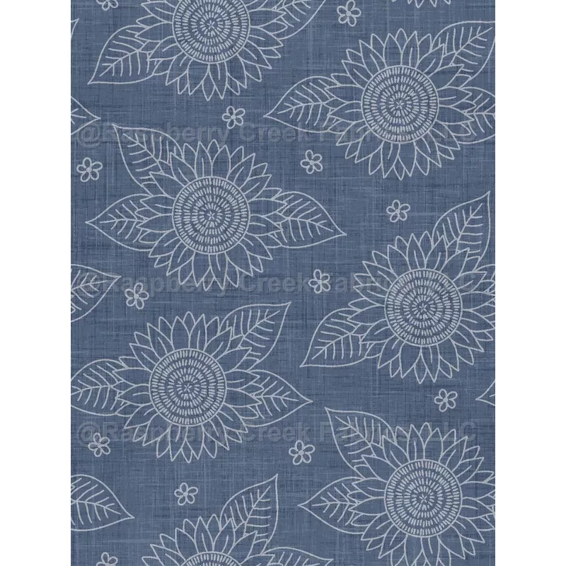 Yankee Doodle Sunflower Sketch Navy