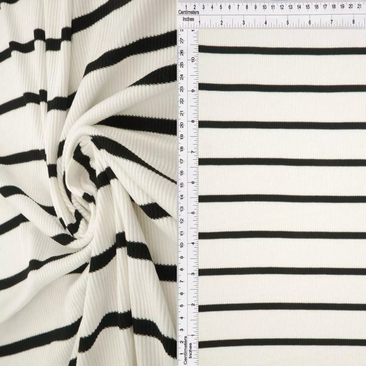 Yarn Dye Stripe Knit Fabric KNT4641 – IVORY/BLACK