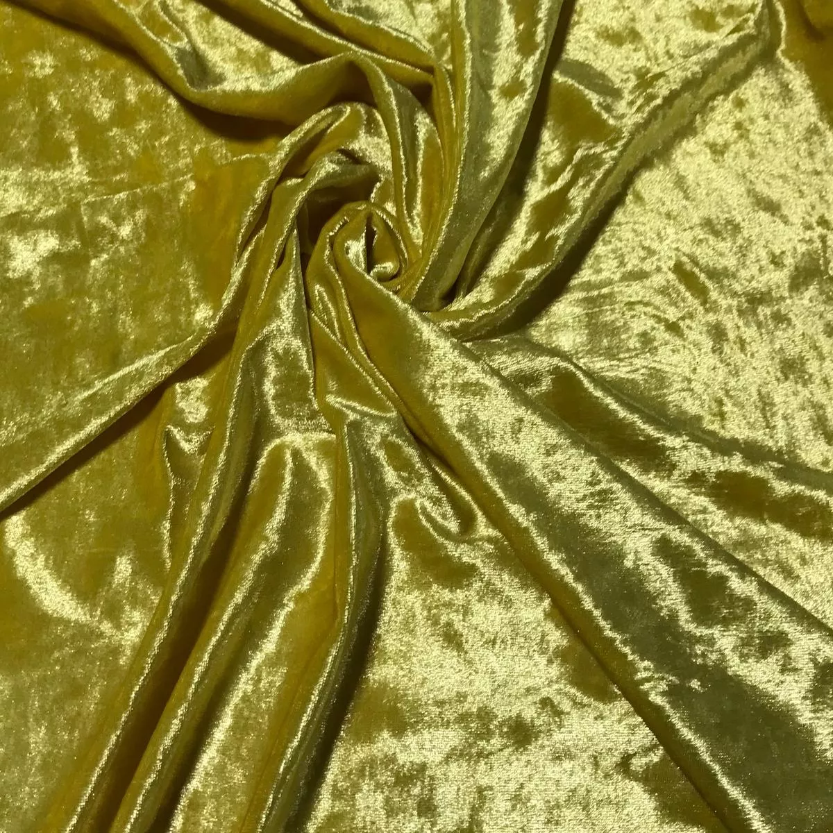 Yellow – Stretch Polyester Crushed Velvet Fabric