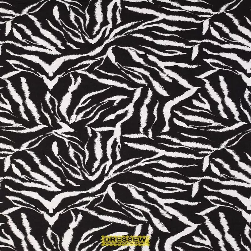 zebra-stripe-flannelette-black-white Zebra Stripe Flannelette Black / White
