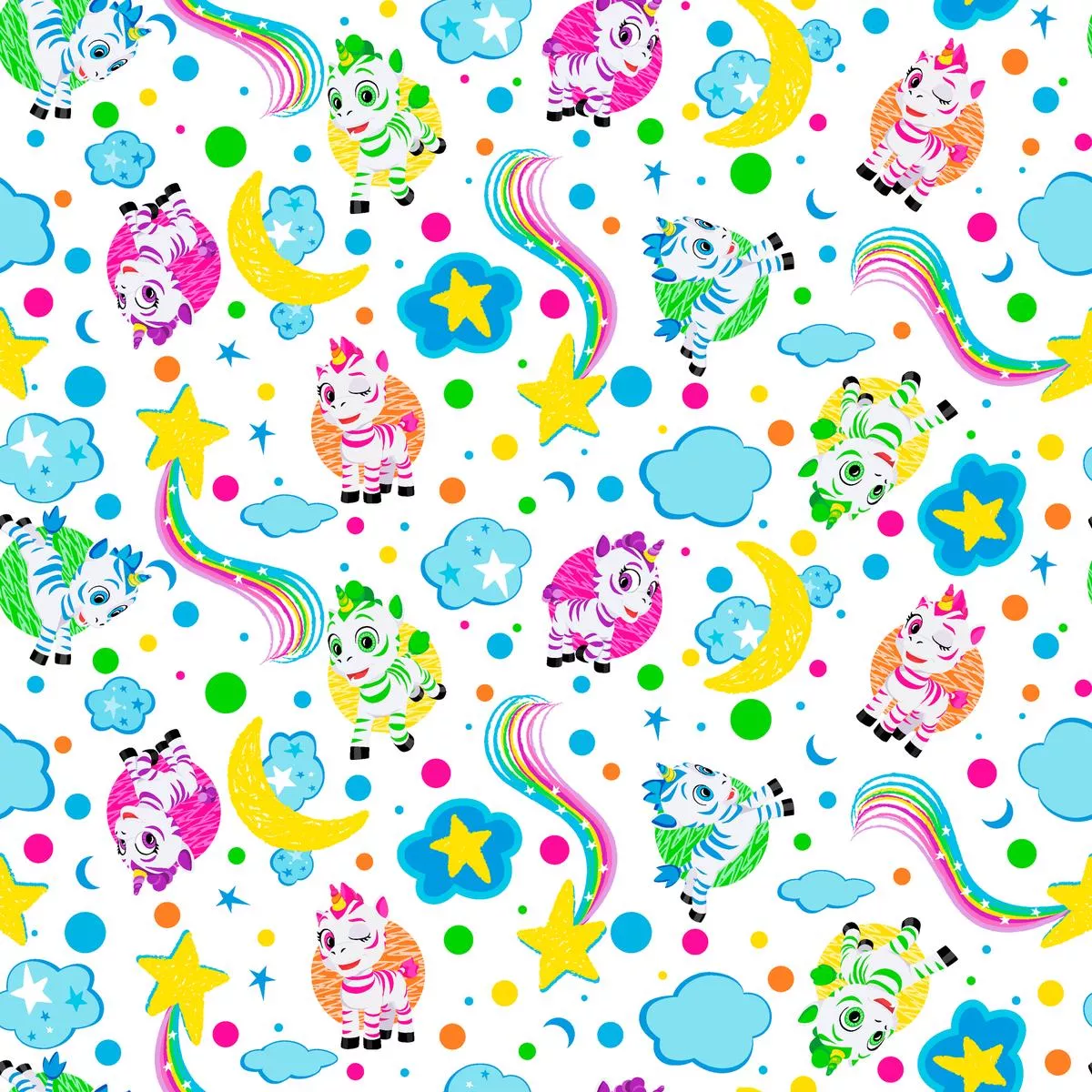 zoonicorn-clouds-toss-on-white-fabric Zoonicorn Clouds Toss on White Fabric