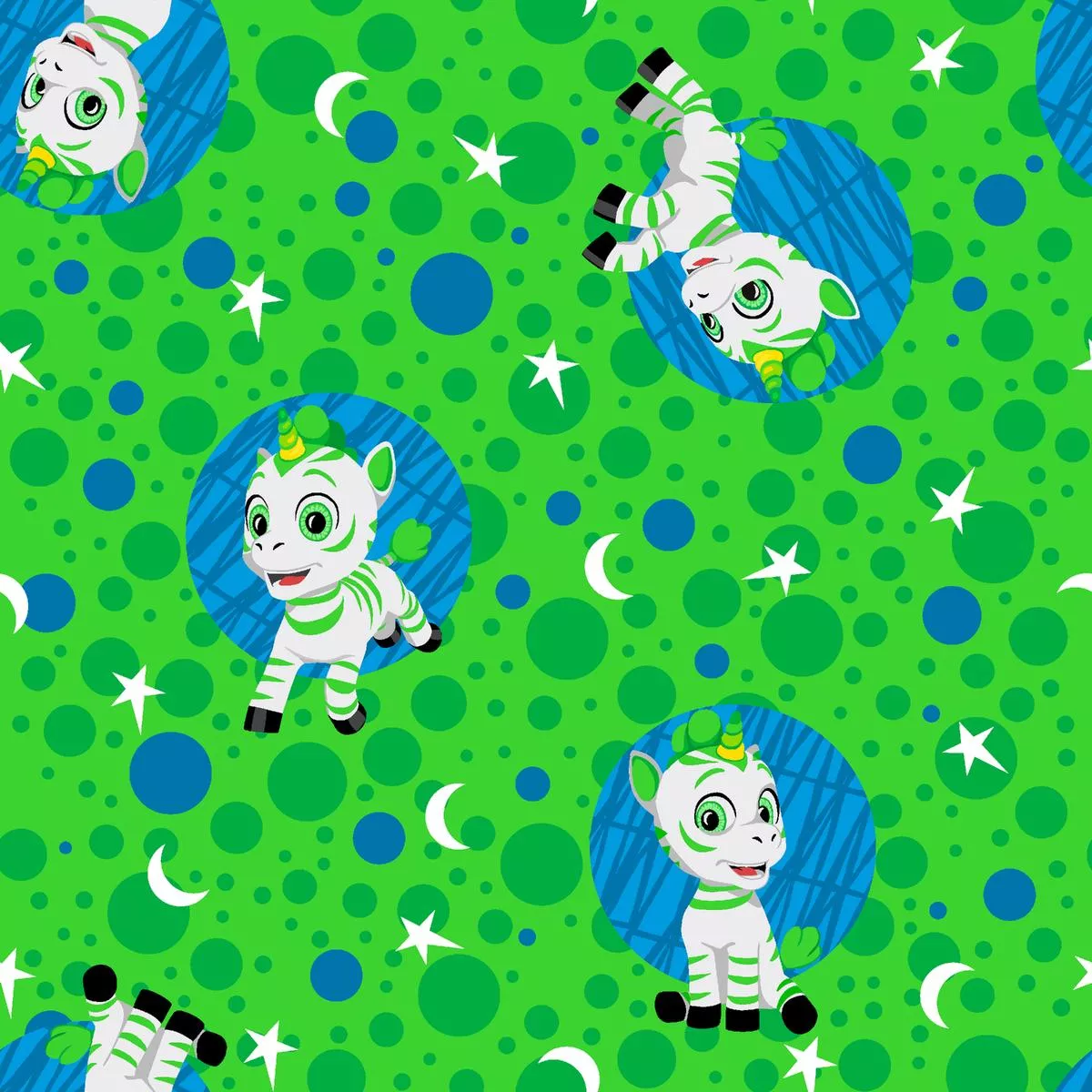 zoonicorn-ene-dots-on-green-fabric Zoonicorn Ene Dots on Green Fabric