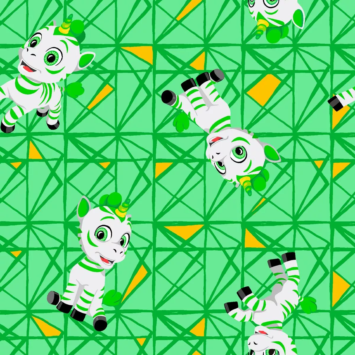 zoonicorn-ene-geometric-toss-on-green-fabric Zoonicorn Ene Geometric Toss on Green Fabric