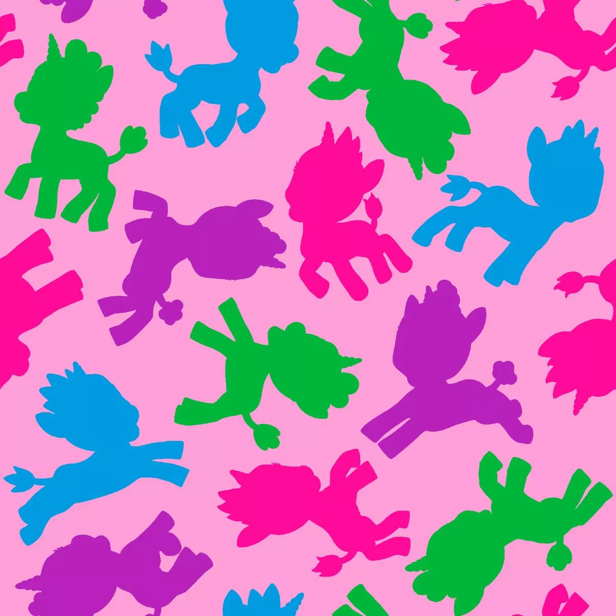 zoonicorn-silhouette-toss-on-pink-fabric Zoonicorn Silhouette Toss on Pink Fabric